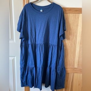 Old Navy Slub-knit Tiered Mini T-shirt Swing Dress